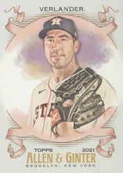 2021 Topps Allen & Ginter Base Set Justin Verlander #82 card