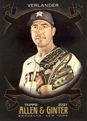 2021 Topps Allen & Ginter X Base Set Justin Verlander #82 card