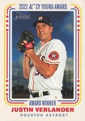 2023 Topps Heritage Award Winners Justin Verlander #AW-4 card
