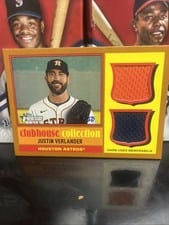 2025 Topps Heritage Clubhouse Collection Single Player Dual Relics Justin Verlander #CCSDR-JV card