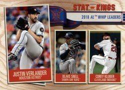 2019 Topps Big League Base Set Justin Verlander / Blake Snell / Corey Kluber #373 card