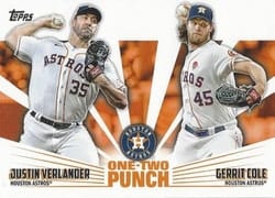 2023 Topps One-Two Punch Justin Verlander / Gerrit Cole #12P-18 card