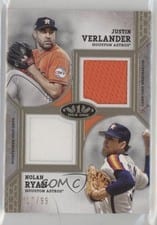 2024 Topps Tier One Dual Player Relics Justin Verlander / Nolan Ryan #DPR-VR card