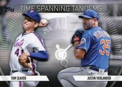 2023 Topps Update Time-Spanning Tandems Justin Verlander / Tom Seaver #TS-17 card
