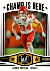 2023 Donruss Champ is Here Justin Watson #CIH-19 card