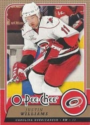 2008-09 O-Pee-Chee Base Set Justin Williams #110 card