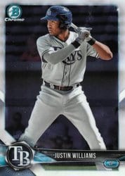 2018 Bowman Chrome Prospects Justin Williams #BCP10 card