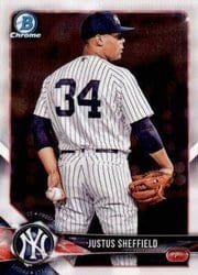 2018 Bowman Chrome Prospects Justus Sheffield #BCP69 card