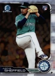 2019 Bowman Chrome Base Set Justus Sheffield #58 card