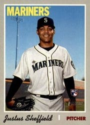 2019 Topps Heritage Base Set Justus Sheffield #525 card