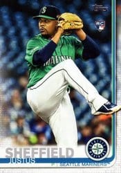2019 Topps Update Base Set Justus Sheffield #US123 card