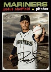 2020 Topps Heritage Base Set Justus Sheffield #418 card
