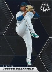 2021 Panini Mosaic Base Set Justus Sheffield #36 card