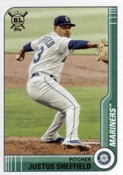2021 Topps Big League Base Set Justus Sheffield #217 card