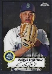 2021 Topps Chrome Platinum Anniversary Base Set Justus Sheffield #475 card