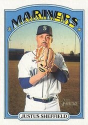 2021 Topps Heritage Base Set Justus Sheffield #353 card