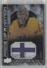 2023-24 SPx UD Black Pride of a Nation Autograph Patch Juuse Saros #PON-JS card