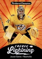 2024-25 Parkhurst Champions Crease Lightning Juuse Saros #CL-15 card