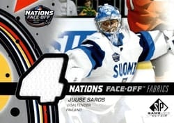 2025-26 SP Game Used 2025 4 Nations Face-Off Fabrics Juuse Saros #4N-SA card