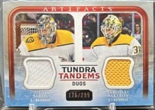 2023-24 Upper Deck Artifacts Tundra Tandems Juuse Saros/Yaroslav Askarov #TT-NSH card