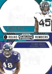 2020 Panini Contenders Round Numbers K'Lavon Chaisson / Patrick Queen #RN-CQ card