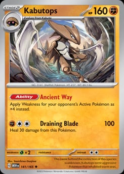 2023 151 Kabutops #141 card
