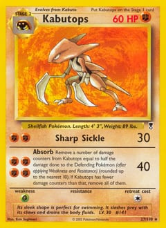 Legendary Collection Kabutops #27 card