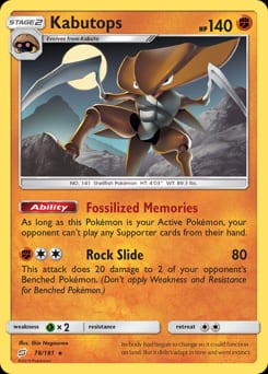 Team Up Kabutops #78 card