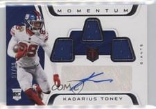 2021 Panini Chronicles Momentum Triple Jersey Autographs Kadarius Toney #MJA-KTO card