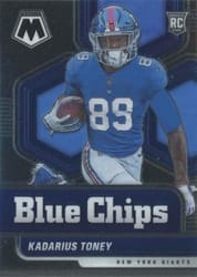 2021 Panini Mosaic Blue Chips Kadarius Toney #11 card