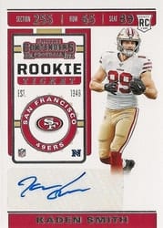 2019 Panini Contenders Base Set Kaden Smith #202 card