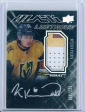 2022-23 SPx UD Black Lustrous Rookie Patch Autograph Kaedan Korczak #LRAP-KK card