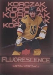 2022-23 Upper Deck Flourescence Gold Parallel Kaedan Korczak #F-11 card