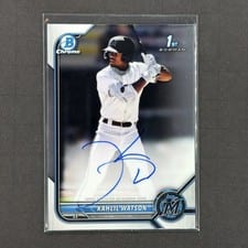 2022 Bowman Chrome Prospect Autographs Kahlil Watson #CPA-KW card