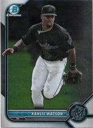 2022 Bowman Chrome Prospects Kahlil Watson #BCP-211 card