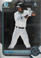2022 Bowman Chrome Prospects Kahlil Watson #BCP-3 card