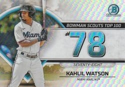 2023 Bowman Bowman Scouts Top 100 Kahlil Watson #BTP-78 card