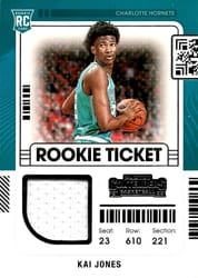 2021-22 Panini Contenders Rookie Ticket Swatches Kai Jones #RTS-KJO card