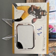 2025 Panini National Treasures Crossover Rookie Patch Autographs Kaleb Johnson #16 card