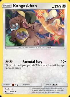 2019 Hidden Fates Kangaskhan #47 card