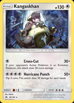 2017 Sun & Moon Kangaskhan #99 card