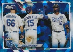 2021 Topps Chrome Sapphire Edition Base Set Kansas City Royals #608 card
