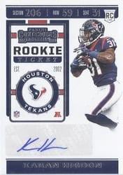 2019 Panini Contenders Base Set Karan Higdon #271 card