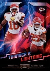 2018 Panini Playoff Thunder & Lightning Kareem Hunt / Tyreek Hill #7 card