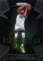 2018-19 Panini Prizm Fireworks Karl-Anthony Towns #28 card