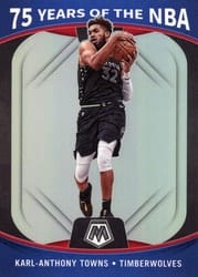 2021-22 Panini Mosaic 75 Years of the NBA Karl-Anthony Towns #83 card