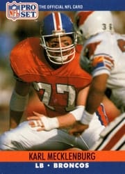 1990 Pro Set Base Set Karl Mecklenburg #489 card