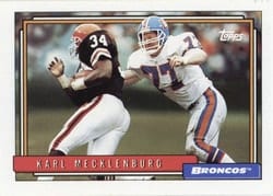 1992 Topps Base Set Karl Mecklenburg #40 card