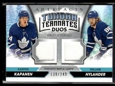 2020-21 Upper Deck Artifacts Tundra Teammates Duos Kasperi Kapanen/William Nylander #T2-TOR card