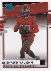 2020 Panini Chronicles Clearly Donruss Rated Rookies Ke'Shawn Vaughn #RR-KV card